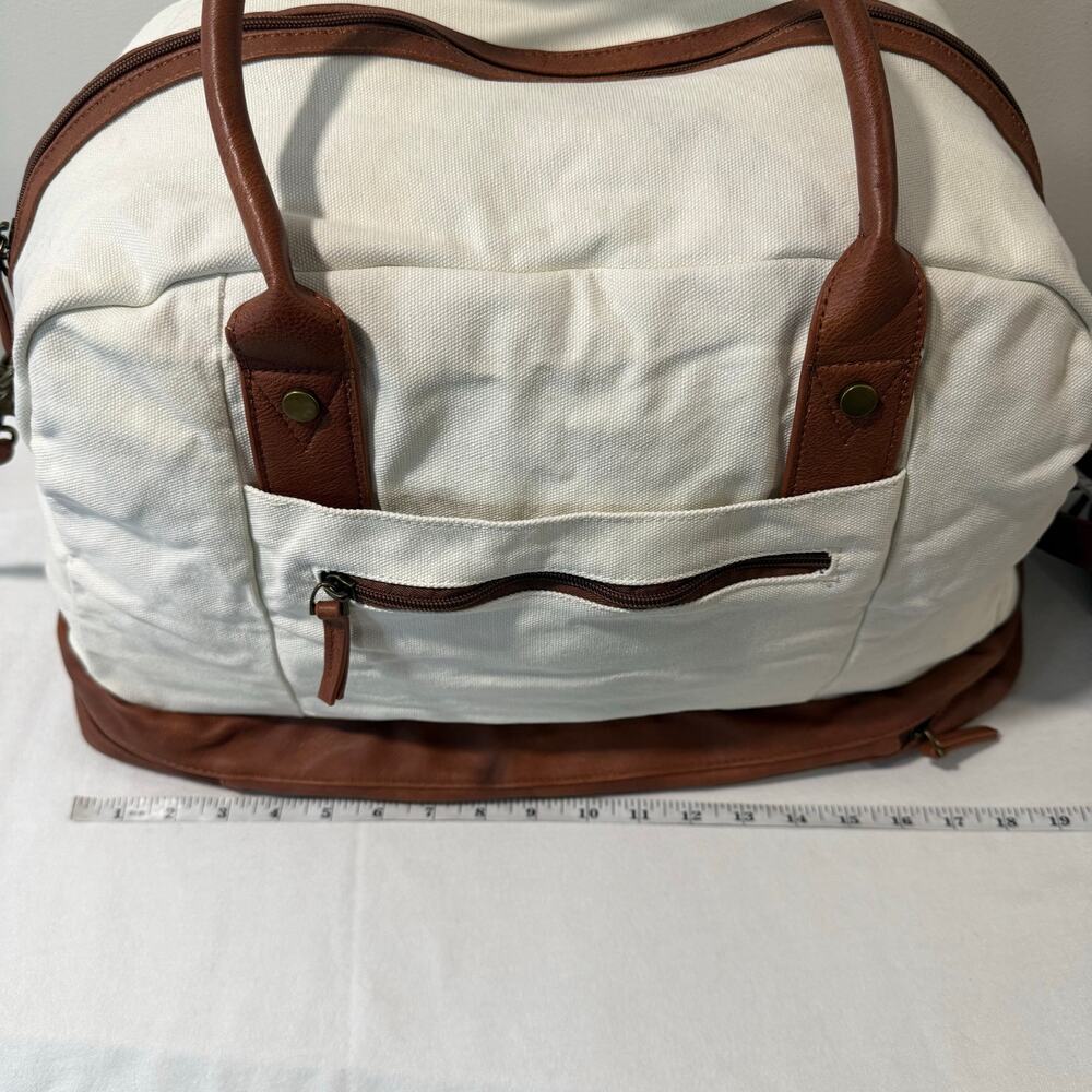 Bolosta Canvas Weekender Duffle Bag Shoe Compartment Travel Overnight Tote - Picture 8 of 12